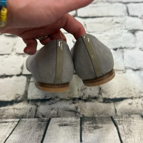 Margaux Gray Suede Ballet Flats Size 39.5 NEW!