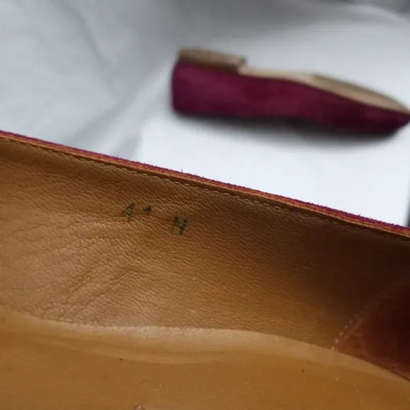 MARGAUX Handmade Deep Magenta Suede Ballet Flats
