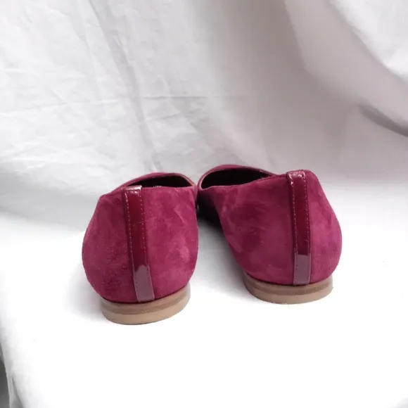 MARGAUX Handmade Deep Magenta Suede Ballet Flats