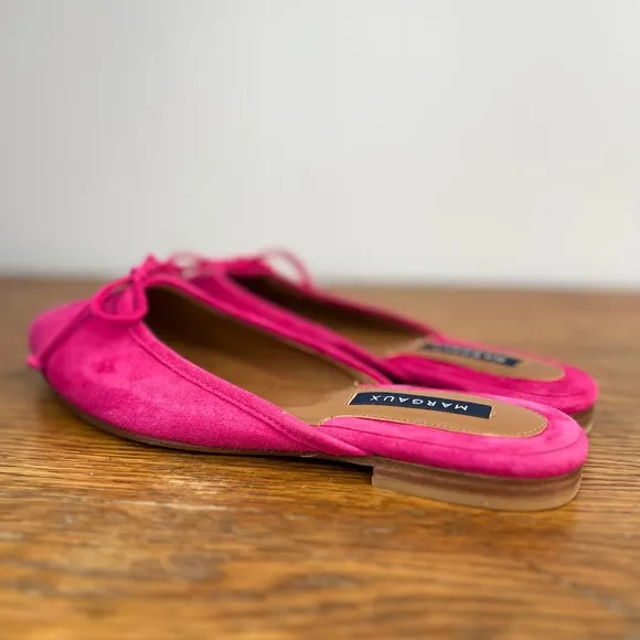 Margaux Size 37 • Ballet Mule Ruby Suede Flats Slippers.
