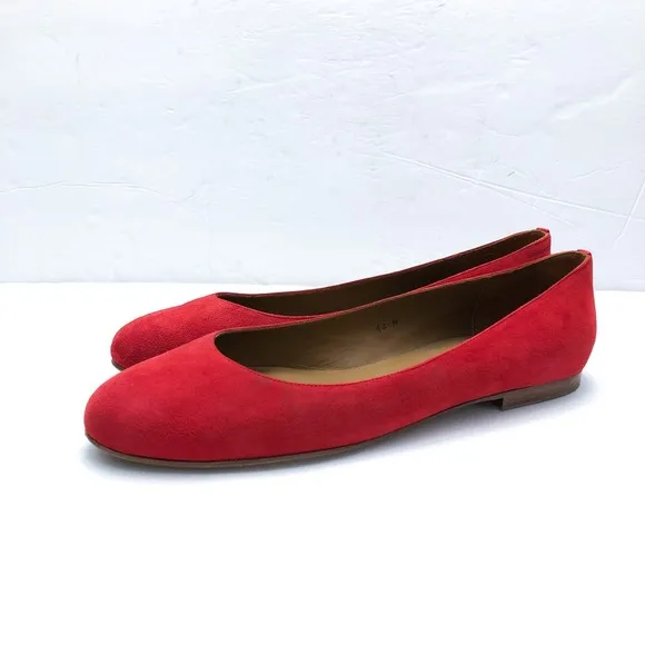 Margaux The Classic Poppy Red Suede Ballet Flats