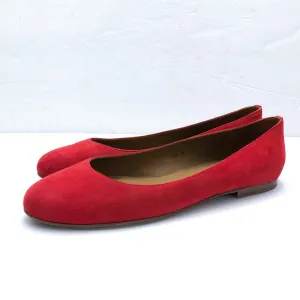 Margaux The Classic Poppy Red Suede Ballet Flats