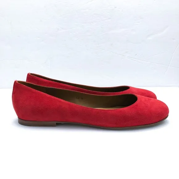 Margaux The Classic Poppy Red Suede Ballet Flats