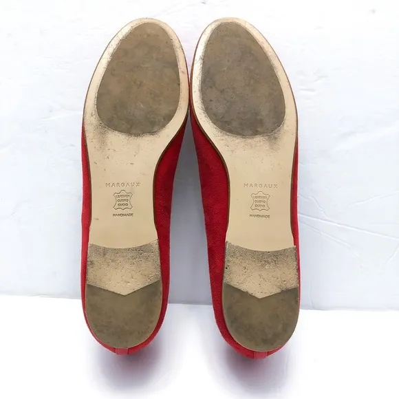 Margaux The Classic Poppy Red Suede Ballet Flats