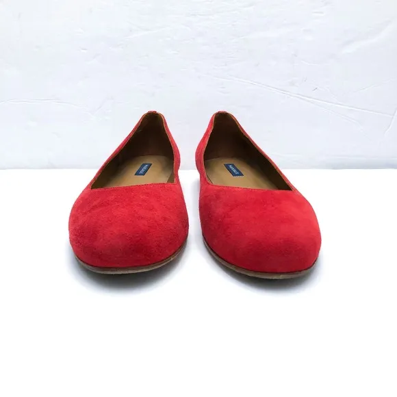 Margaux The Classic Poppy Red Suede Ballet Flats