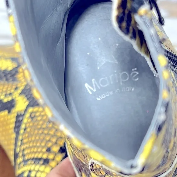 MARIPE' l Snake Side Zip Ankle Boots Made in Italy Size 36 / 6