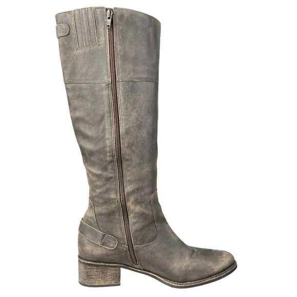 Matisse Women's Brown Leather Side Zip Riding Boot Size US 8