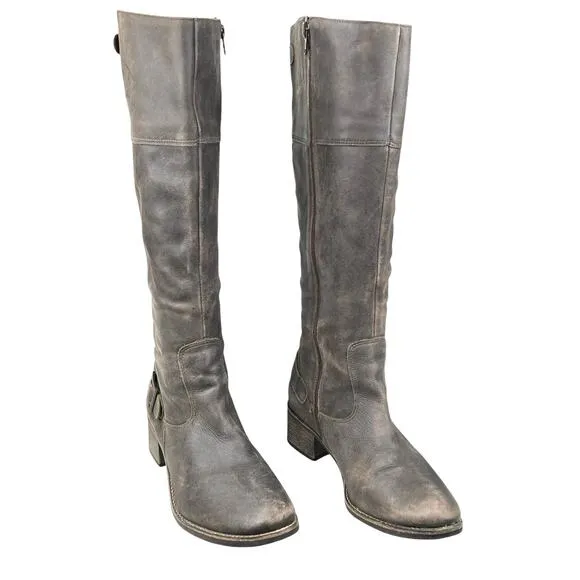 Matisse Women's Brown Leather Side Zip Riding Boot Size US 8