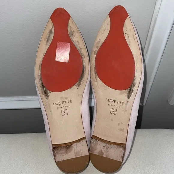 Mavette Handcrafted In Italy pale Pink Suede Flats