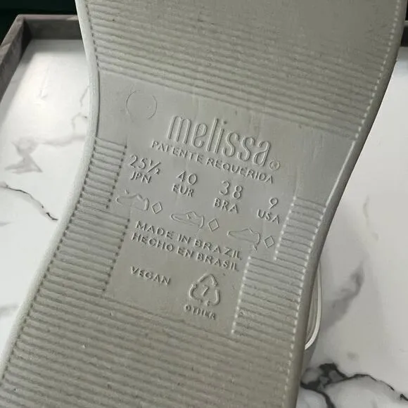 Melissa Becky White Platform Sandal Slides Size 9