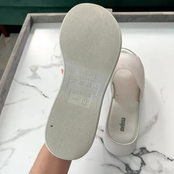 Melissa Becky White Platform Sandal Slides Size 9