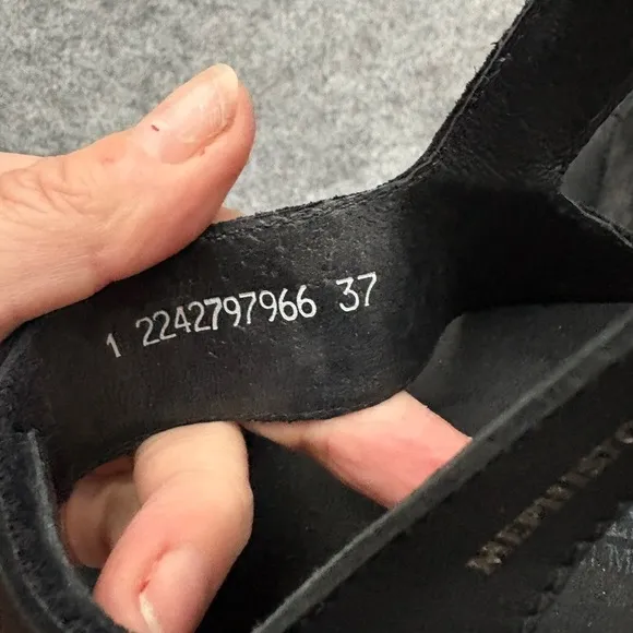 Memphisto Dominica Black Leather Sandals NWOT Tried On Size 7 (37)
