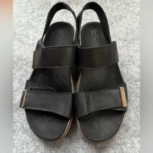 Memphisto Dominica Black Leather Sandals NWOT Tried On Size 7 (37)