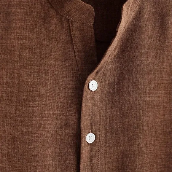 Men Half Button Roll Up Sleeve Shirt