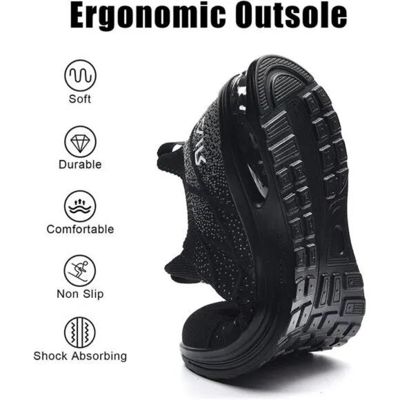 Mens Air Running Shoes Slip On Lightweight Walking Gym Tennis Sneakers