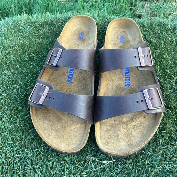 Men’s Arizona Birkenstock Softbed Leather Sandals Sz 13