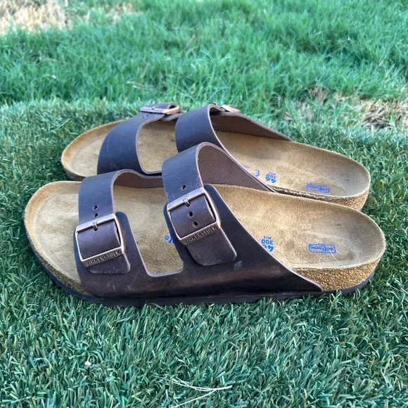Men’s Arizona Birkenstock Softbed Leather Sandals Sz 13