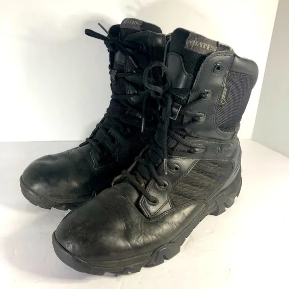 MEN'S BATES 8&quot; Tactical SIDE ZIP GORE-TEX WATERPROOF BOOTS BLACK US 10.5