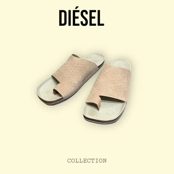 mens beige leather Diesel dasilva sandals size 12