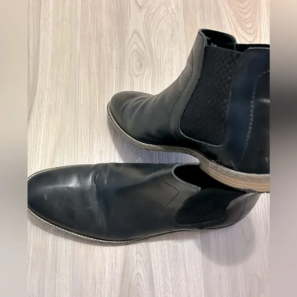 Men’s Ben Sherman Black Leather Chelsea Boots-Size 12