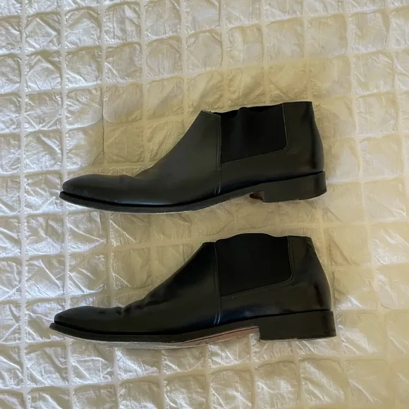 Men's Black Leather Chelsea short Boots