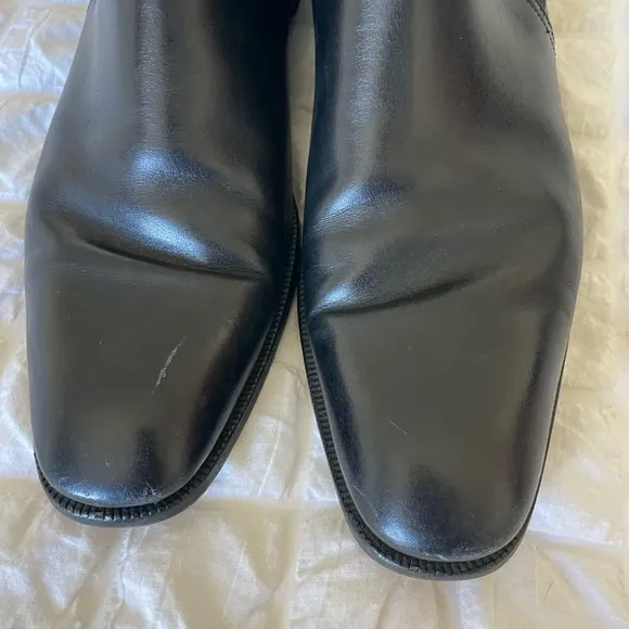 Men's Black Leather Chelsea short Boots