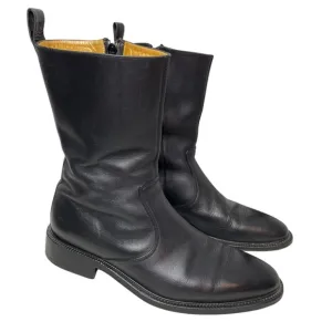 Men's Black Leather Side Zipper Ankle Authentic Gucci Boots - US Size 10.5 Wide