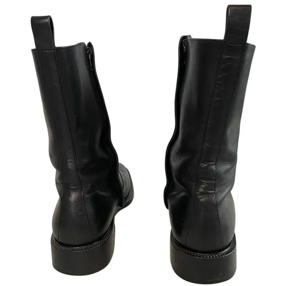Men's Black Leather Side Zipper Ankle Authentic Gucci Boots - US Size 10.5 Wide
