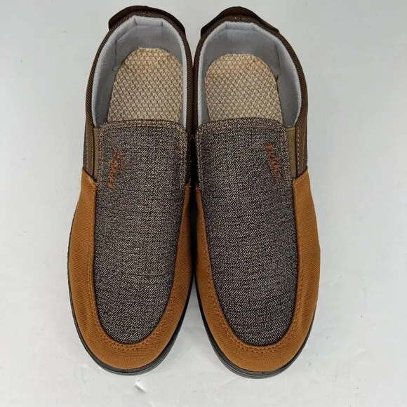 Mens Brown and Gray Breathable Casual Soft Soled Slip On Size 7.5 Loafers