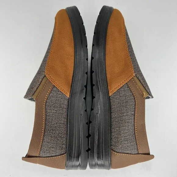 Mens Brown and Gray Breathable Casual Soft Soled Slip On Size 7.5 Loafers