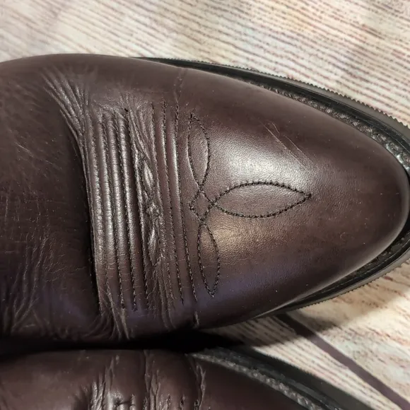 Men's Brown Leather Long Haul side zip ankle cowboy boots size 8