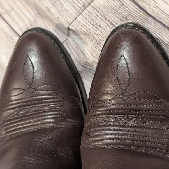 Men's Brown Leather Long Haul side zip ankle cowboy boots size 8