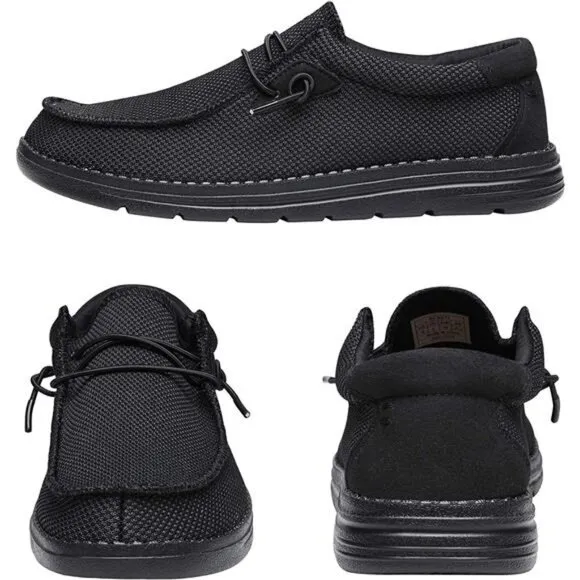 Men's Casual Slip-on Loafers Stretch Shoes 1.0, Black