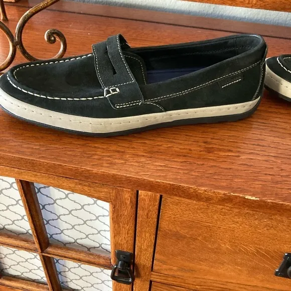 Mens Cole Haan Nantucket Black Canvas Casual Comfort Penny Loafers Size‎ 10.5 M