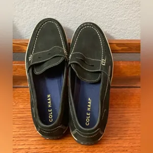 Mens Cole Haan Nantucket Black Canvas Casual Comfort Penny Loafers Size‎ 10.5 M