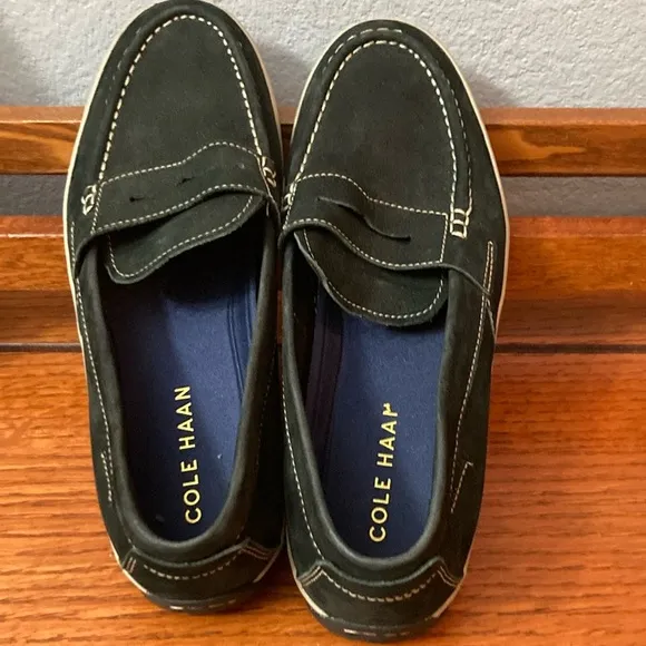 Mens Cole Haan Nantucket Black Canvas Casual Comfort Penny Loafers Size‎ 10.5 M