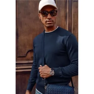 Mens Crewneck Dress Sweater Slim‎ Fit Lightweight Wool Blend Knitted Sweaters