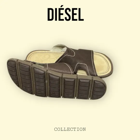 Mens Diesel brown leather sandals size 11