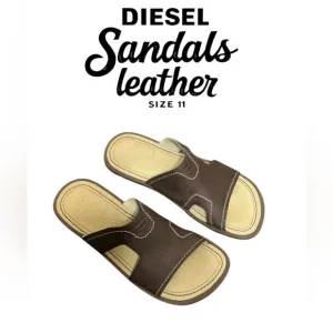 Mens Diesel brown leather sandals size 11