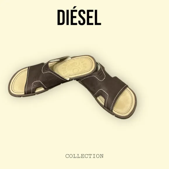Mens Diesel brown leather sandals size 11