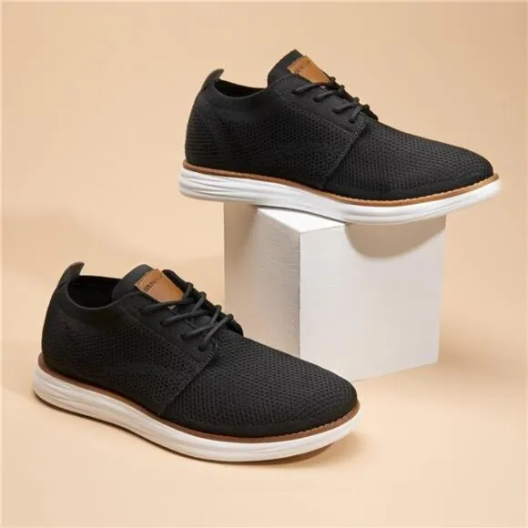 Men's Knit Mesh Sneakers Lightweight Lace-Up Breathable Oxfords