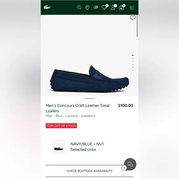 Men's Lacoste Concours Navy Blue Suede Craft Leather Tonal Driving Loafers