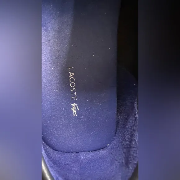 Men's Lacoste Concours Navy Blue Suede Craft Leather Tonal Driving Loafers