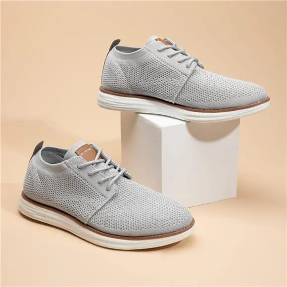 Men's Lightweight Knit Mesh Sneakers Breathable Lace-Up Casual Walking S…