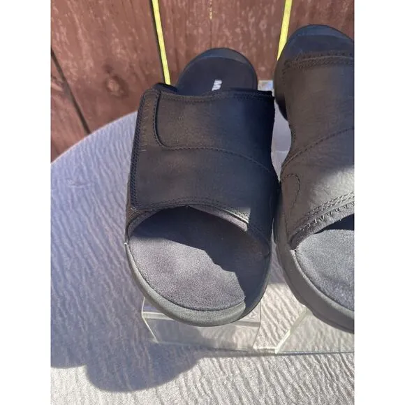 Men's Merrell Black Sandspur 2 Leather Upper Slides Size 7