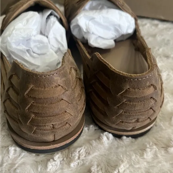 Men's Nisolo Huarache Brown Leather Loafers NEW