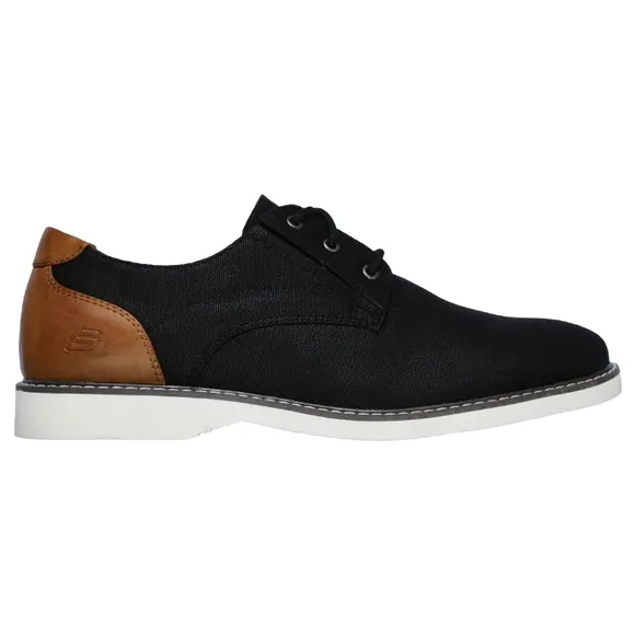Men's Skechers Parton Wilcon Lace Up Loafers Oxford Black &amp; Brown Memory Foam