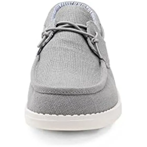 Men’s Slip-on Canvas Loafers Casual Boat Shoes, Gray