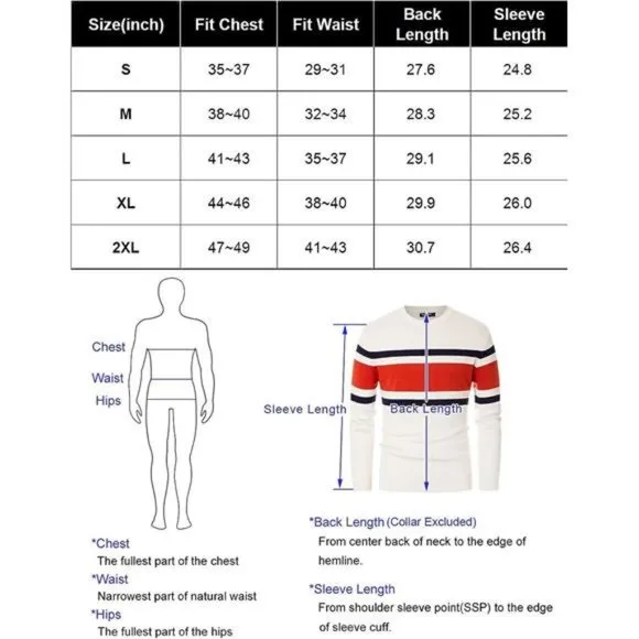 Men's Striped Pullover Sweater Crewneck Contrast Fine Knitted Sweater