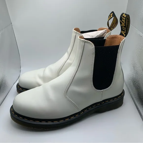 Mens SZ 10 | Women’s 11 Dr Martens 2976 White Smooth Leather Chelsea Boots 1997